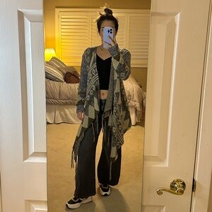 Sun & Shadow Textured Knit Sweater in Olive and Cream